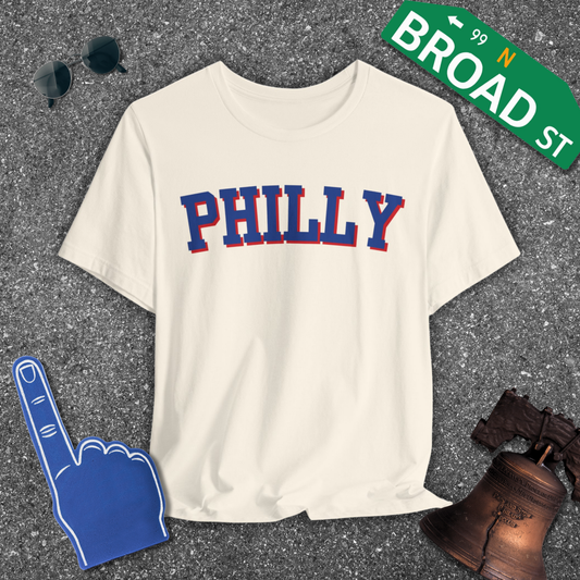 Classic Philly - Blue & Red Curved Tee