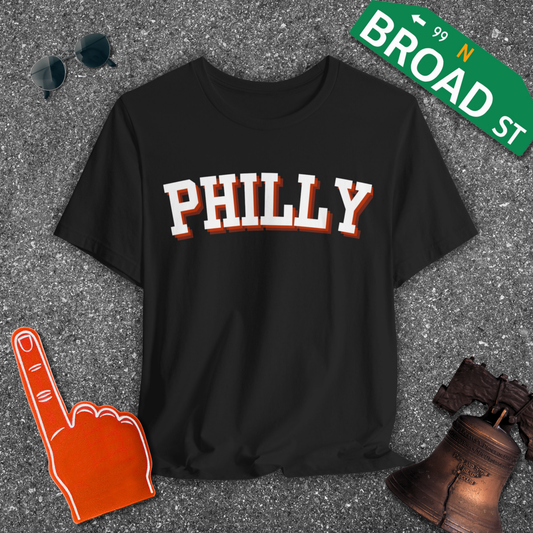 Classic Philly - White & Orange Curved Tee