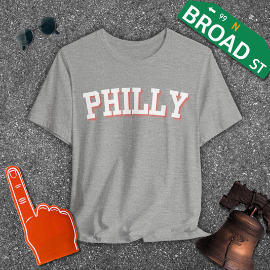 Classic Philly - White & Orange Curved Tee