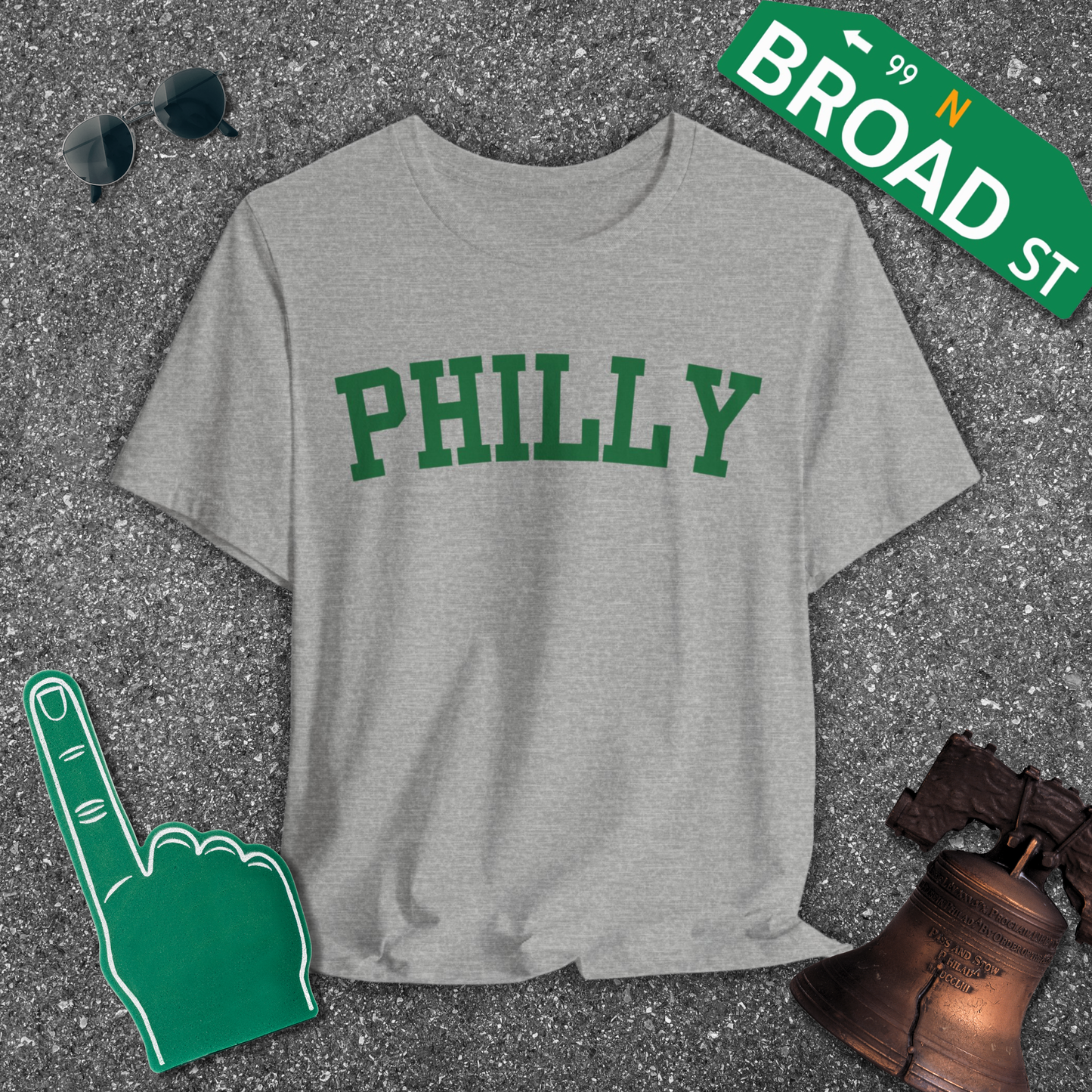 Classic Philly - Light Green Curved Tee