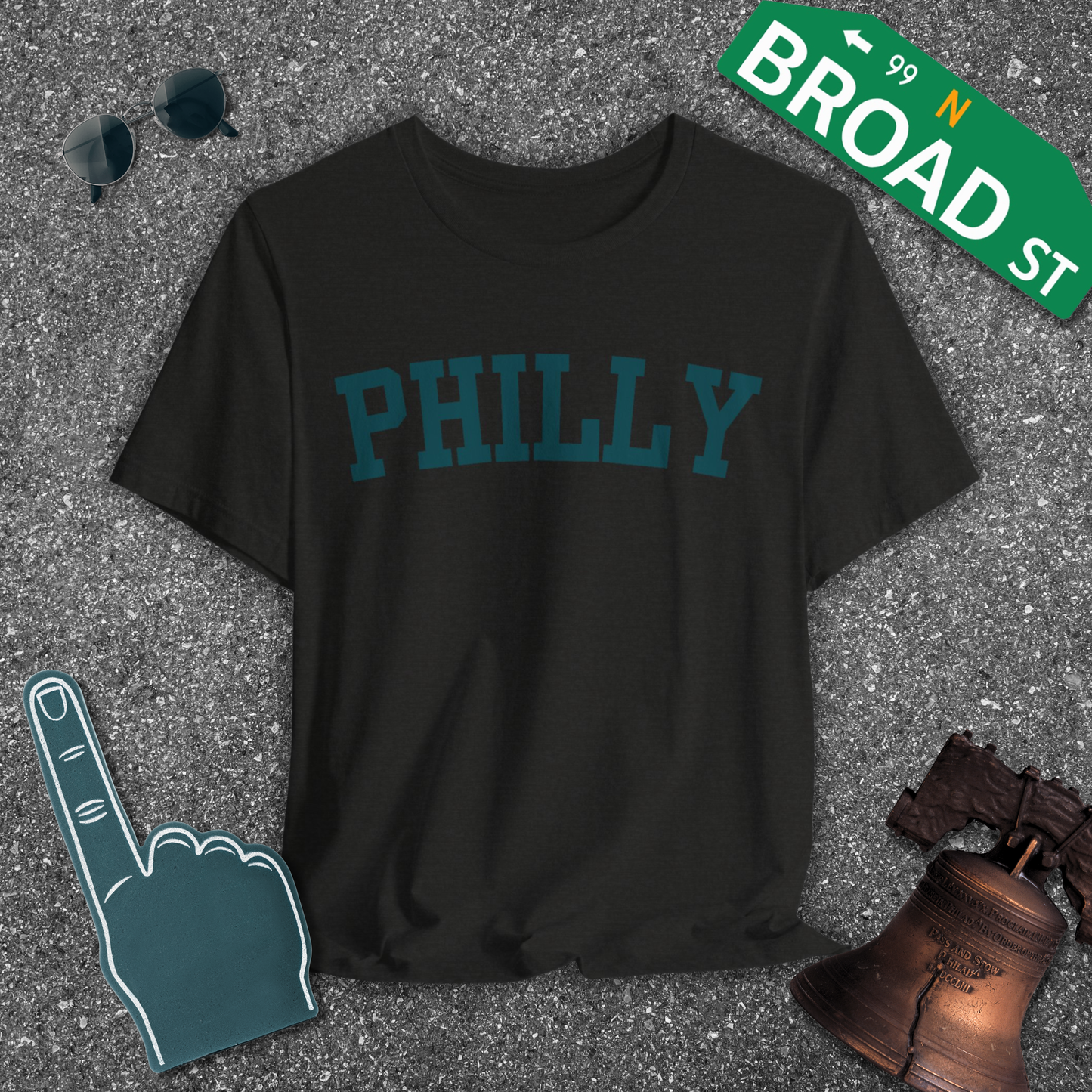 Classic Philly - Dark Green Curved Tee