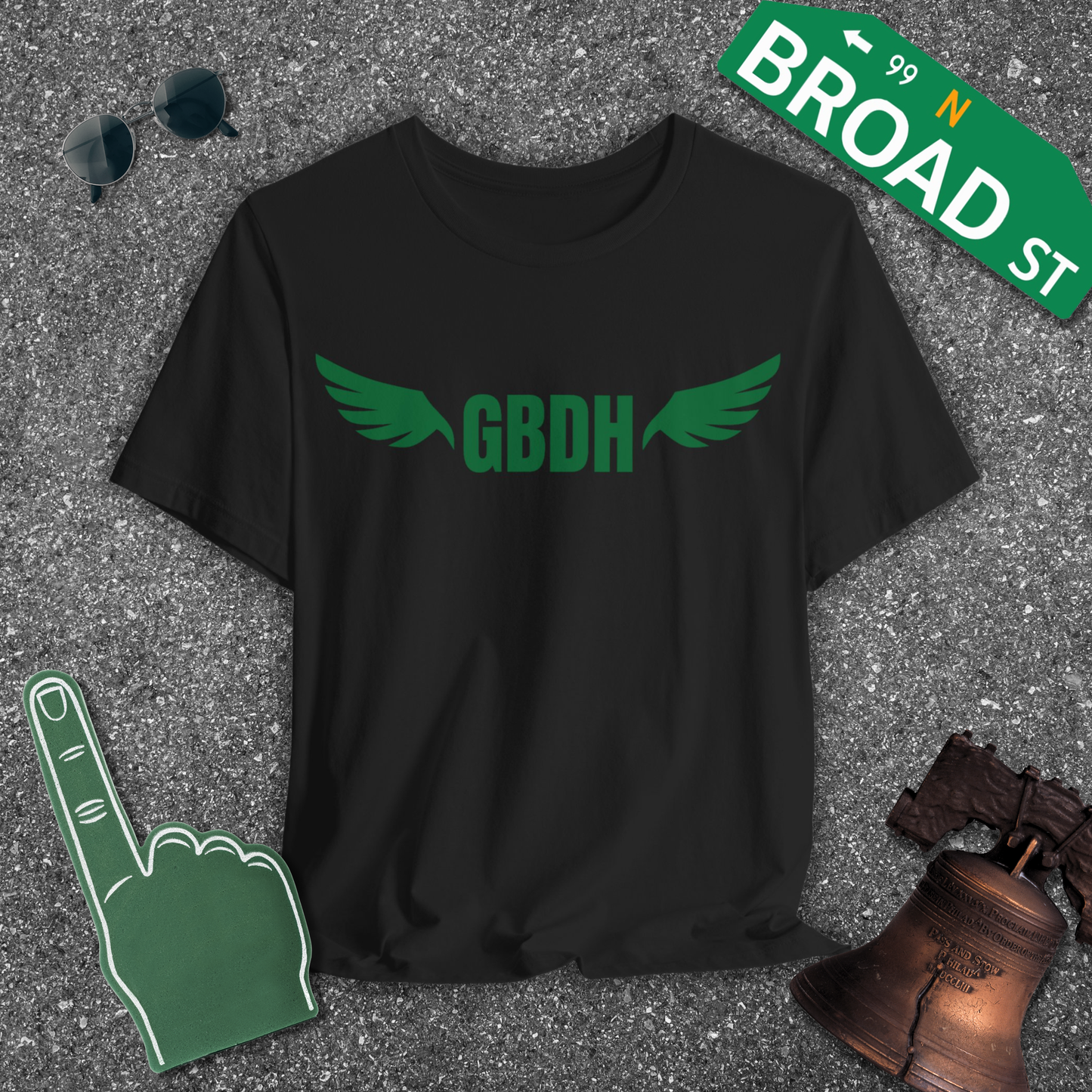 GBDH Wings - Solid Light Green Tee