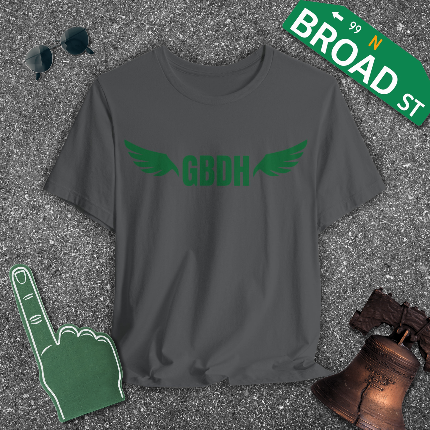 GBDH Wings - Solid Light Green Tee