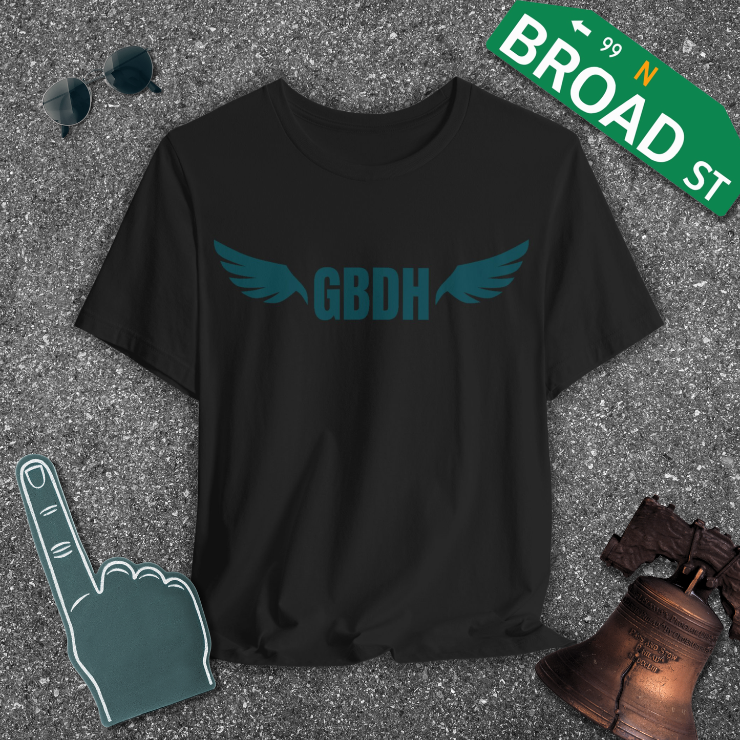 GBDH Wings - Solid Dark Green Tee