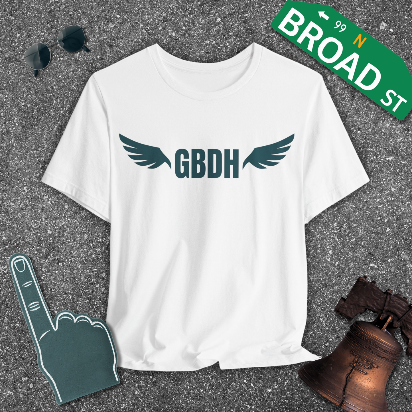 GBDH Wings - Solid Dark Green Tee