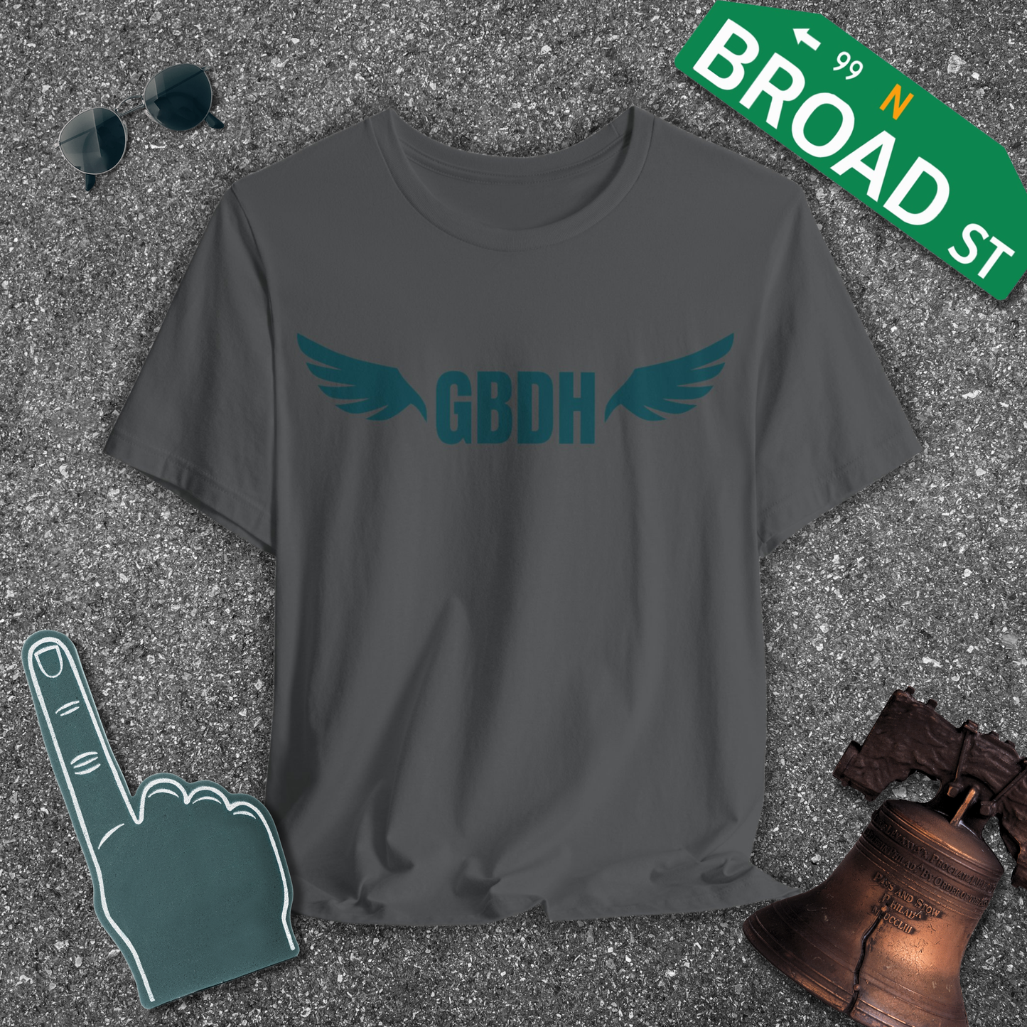 GBDH Wings - Solid Dark Green Tee