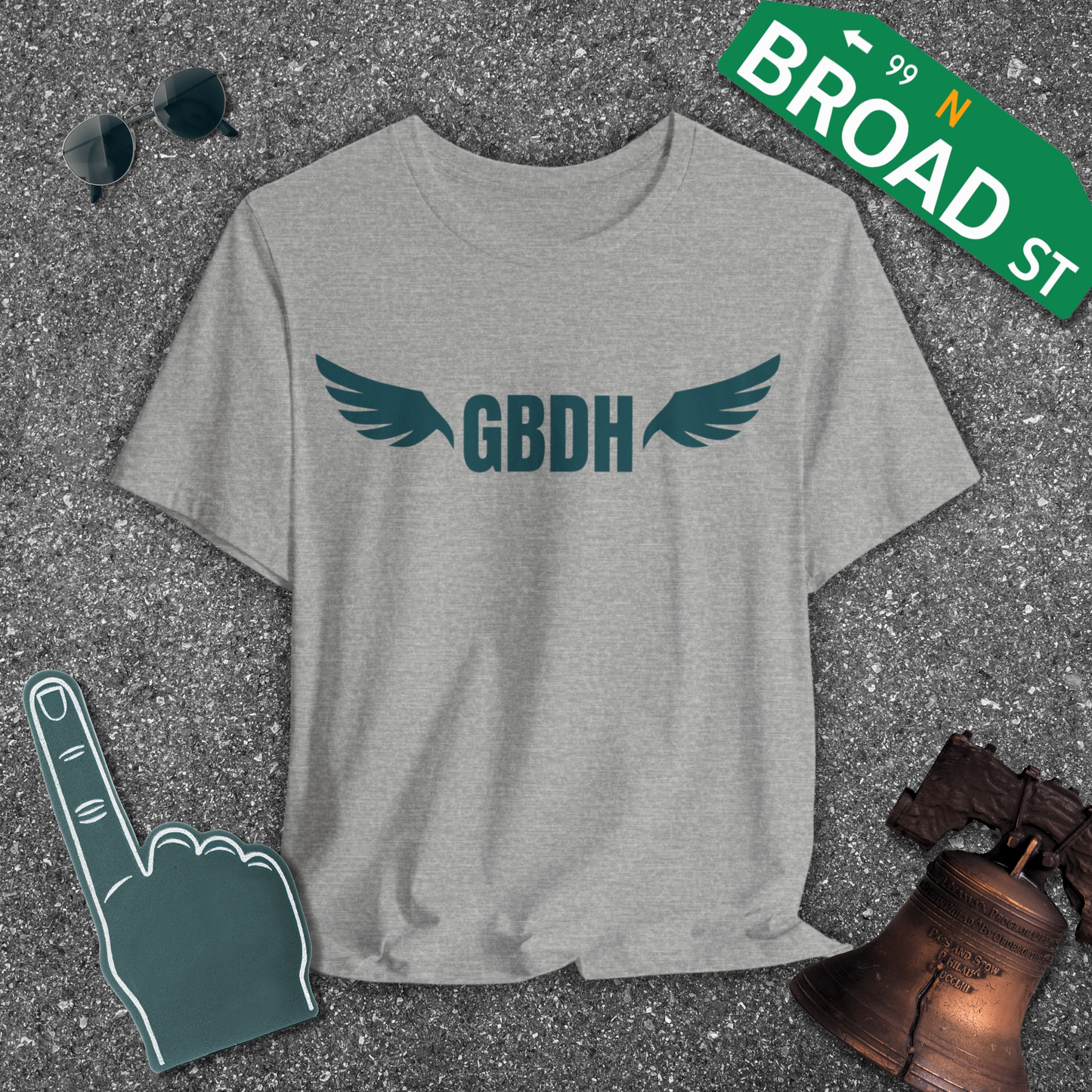 GBDH Wings - Solid Dark Green Tee