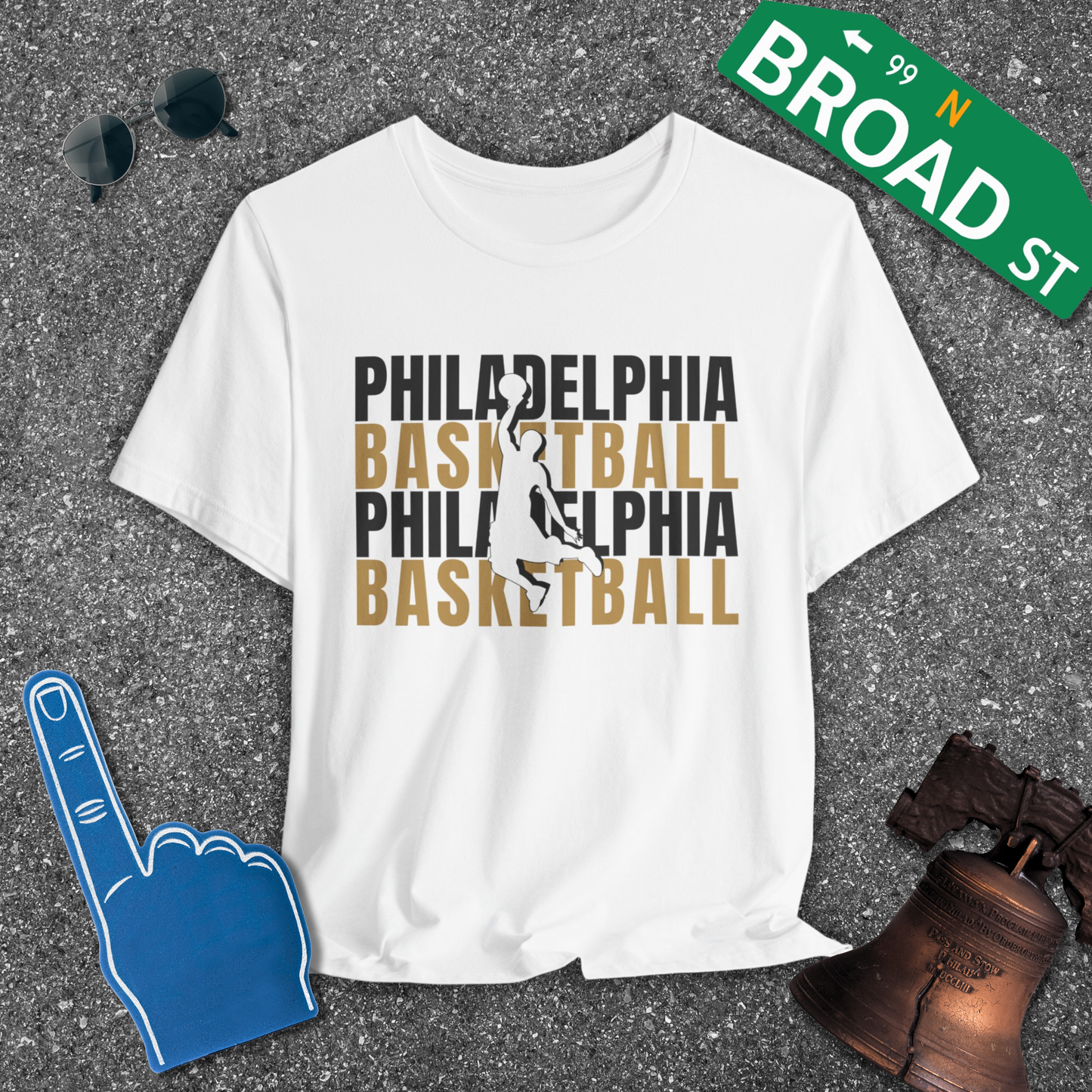 Philadelphia Basketball Cutout - Alt. Colors Tee
