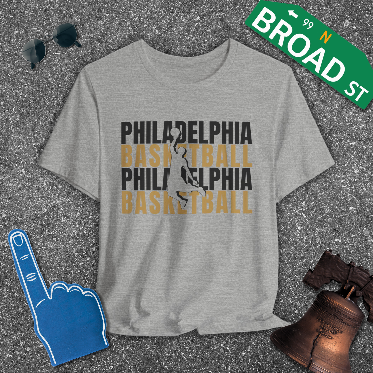 Philadelphia Basketball Cutout - Alt. Colors Tee