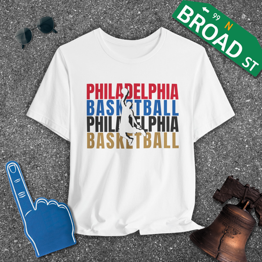 Philadelphia Basketball Cutout - All Colors Tee
