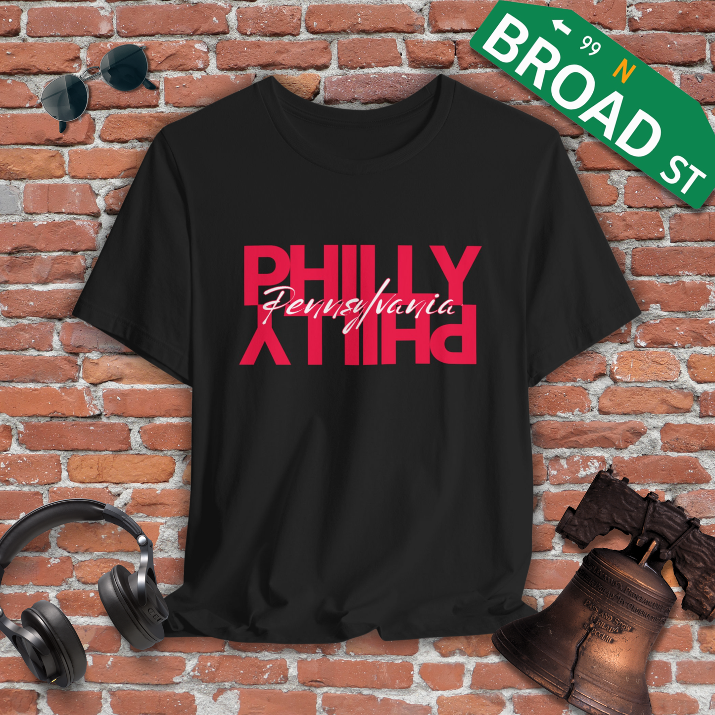 Mirrored Philly - Red Tee