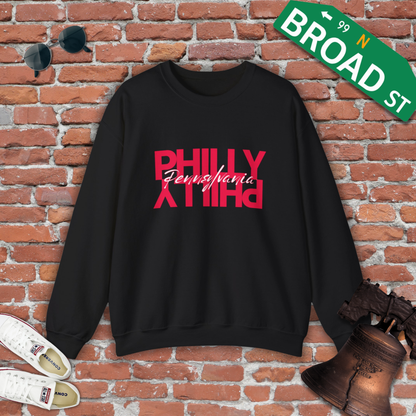 Mirrored Philly - Red Crewneck