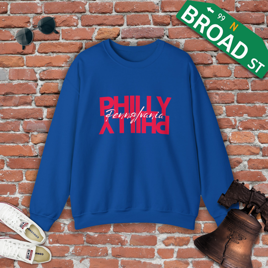 Mirrored Philly - Red Crewneck