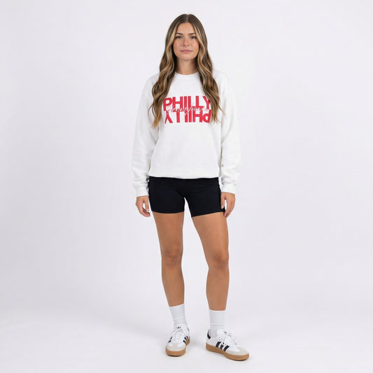 Mirrored Philly - Red Crewneck