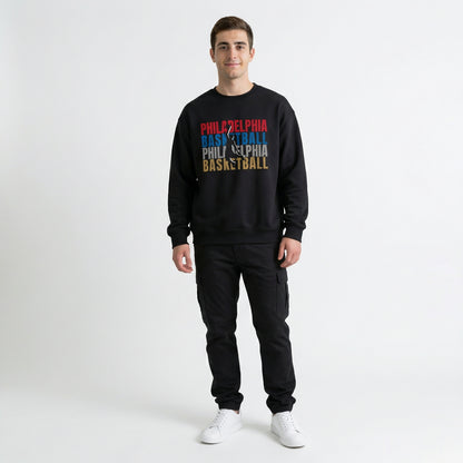 Philadelphia Basketball Cutout - All Colors Crewneck