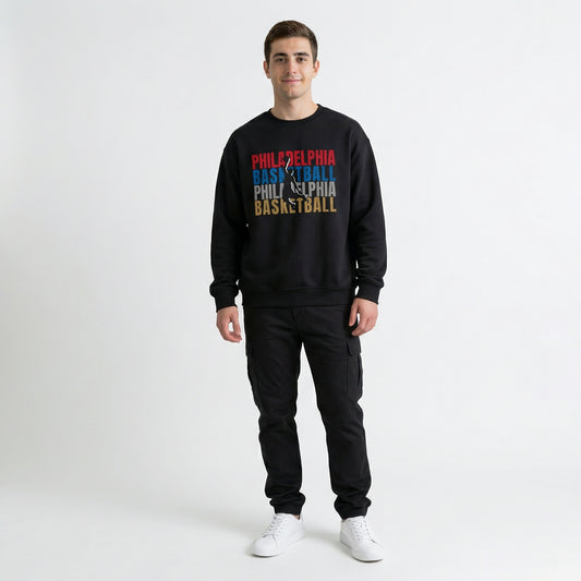 Philadelphia Basketball Cutout - All Colors Crewneck