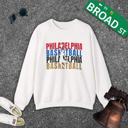 Philadelphia Basketball Cutout - All Colors Crewneck
