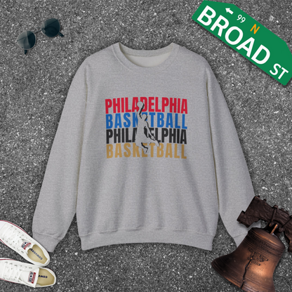 Philadelphia Basketball Cutout - All Colors Crewneck