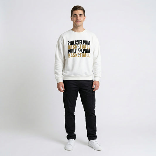 Philadelphia Basketball Cutout - Alt. Colors Crewneck