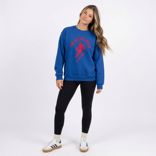 Philadelphia Basketball Zig Crewneck