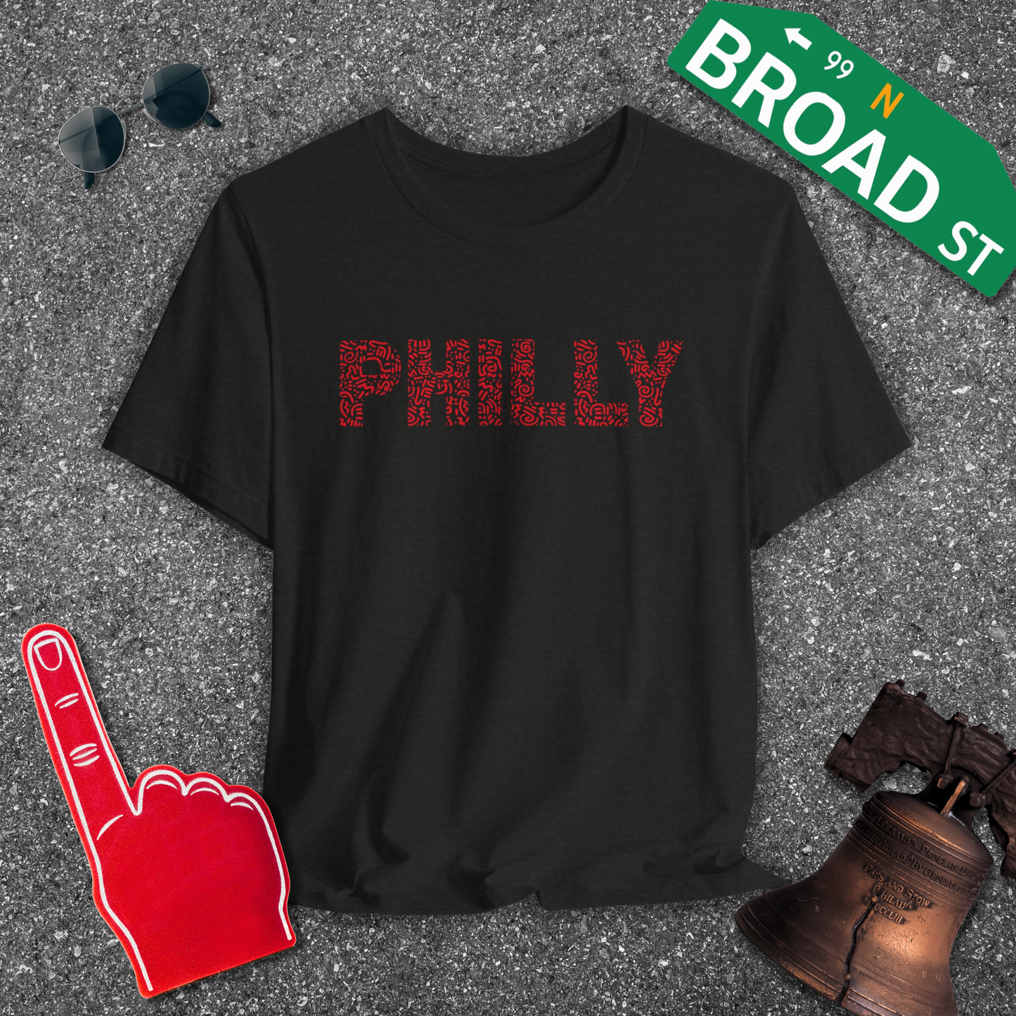Squiggle Philly - Red Tee