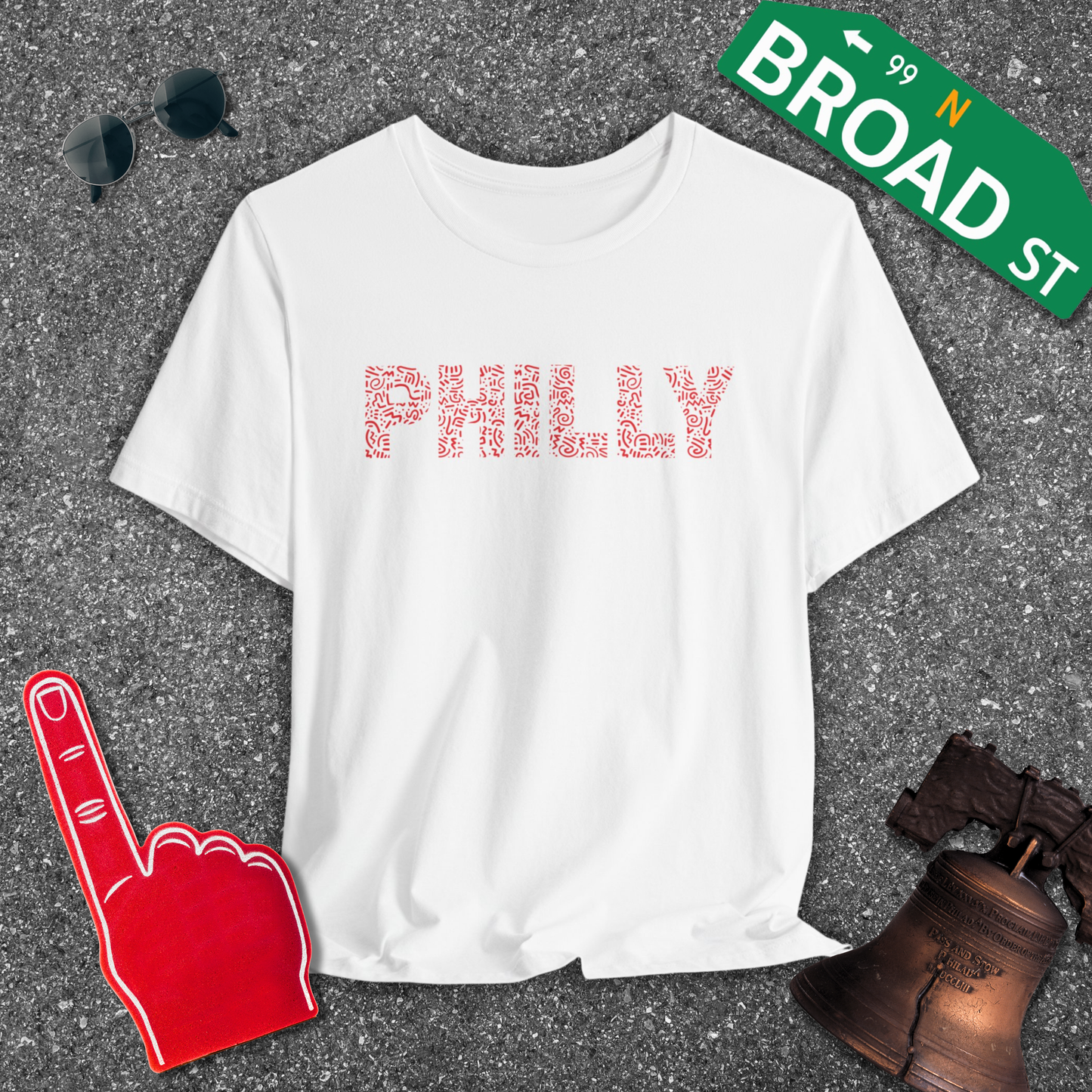 Squiggle Philly - Red Tee