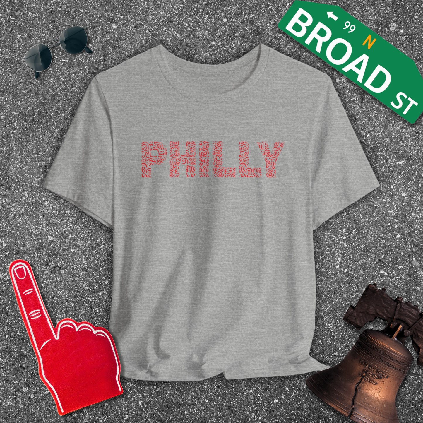 Squiggle Philly - Red Tee