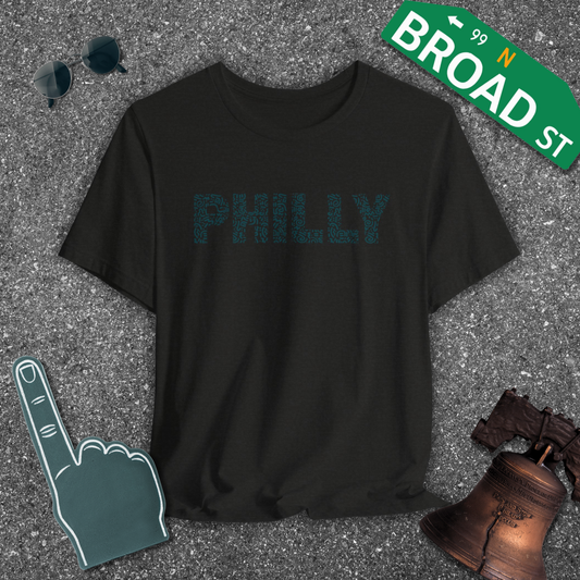 Squiggle Philly - Dark Green Tee