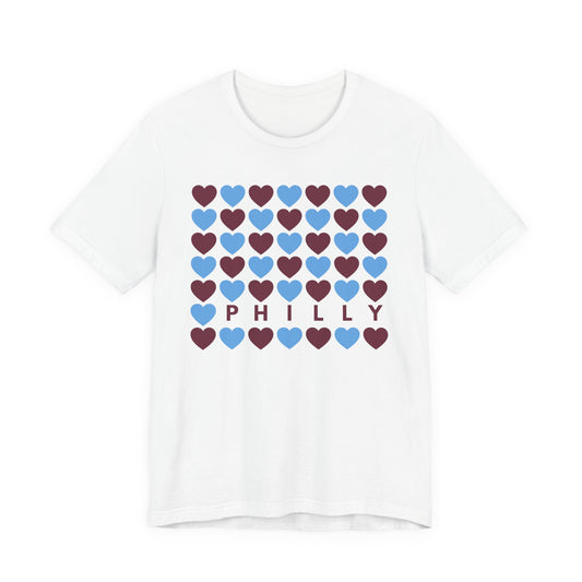 Philly Hearts - Maroon & Baby Blue Tee