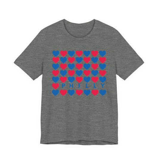 Philly Hearts - Blue & Red Tee