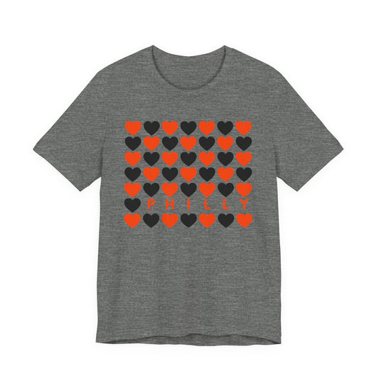 Philly Hearts - Orange & Black Tee